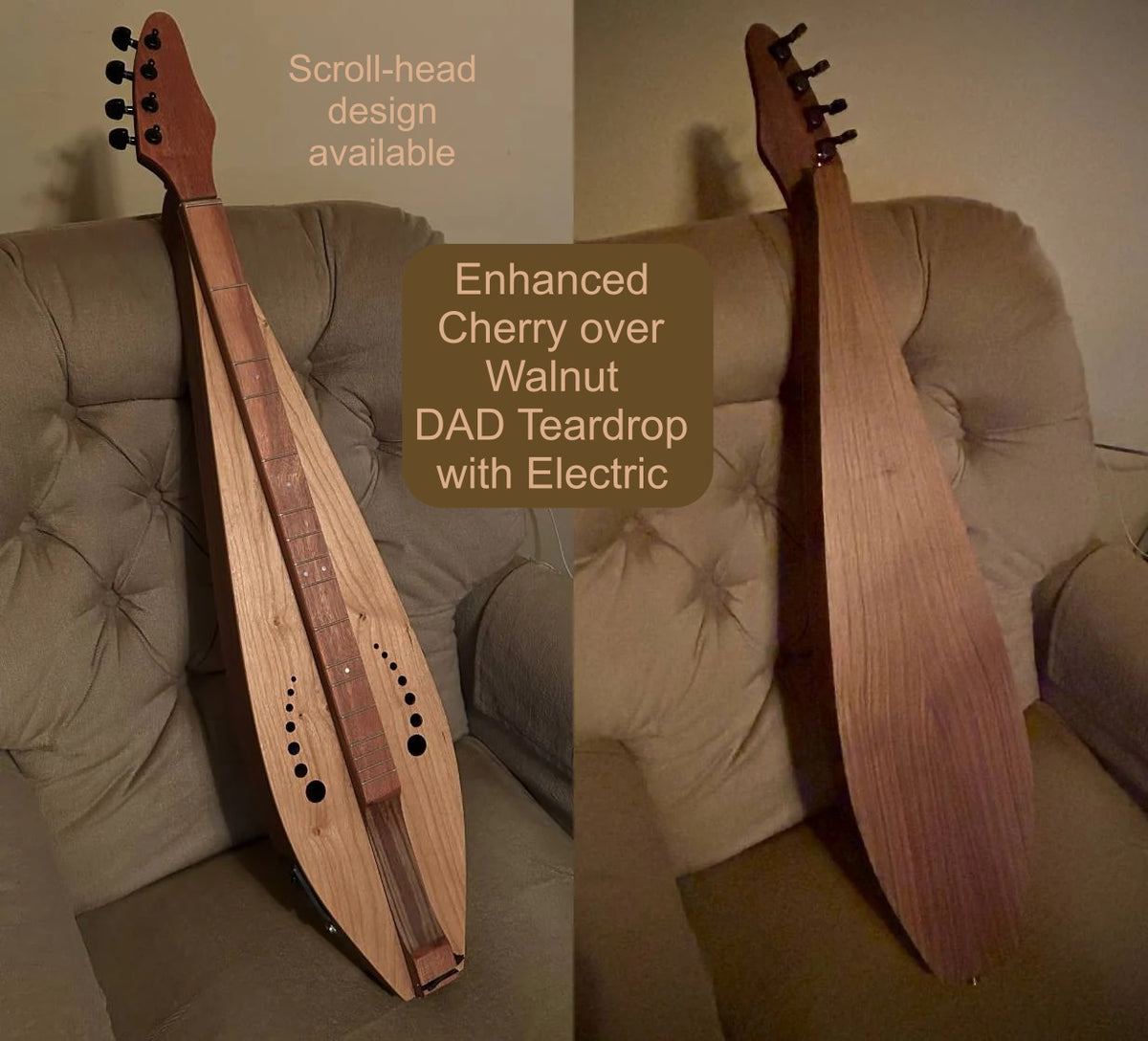 New enhanced Teardrop Mountain Dulcimer, with case