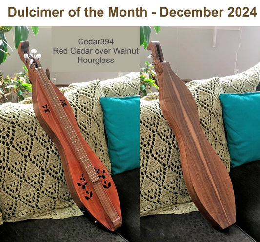 New Red Cedar over Walnut Hourglass Dulcimer, Item# Cedar394