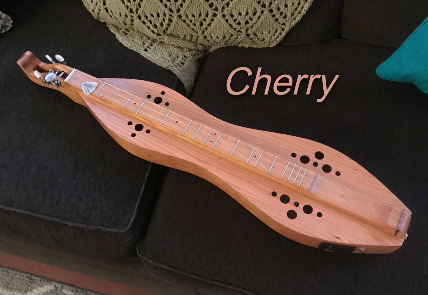 New Custom Cherry Hourglass Mountain Dulcimer, with case