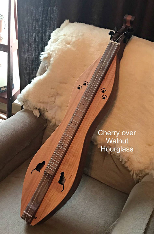 New Custom Hourglass Mountain Dulcimer, with case and wood selection