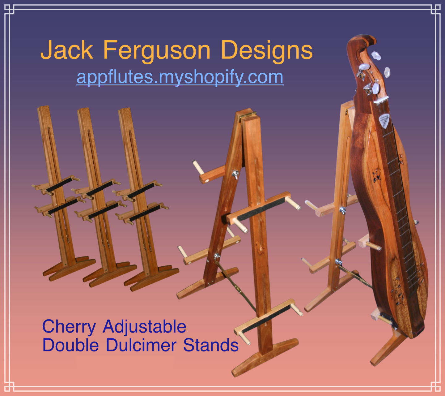 Adjustable Double Mountain Dulcimer Stand
