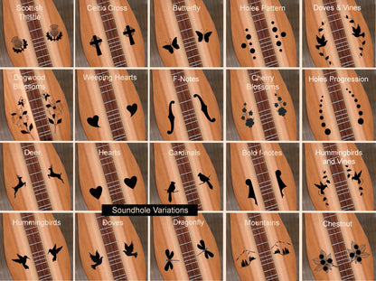 New Custom Hourglass Mountain Dulcimer, with case and wood selection